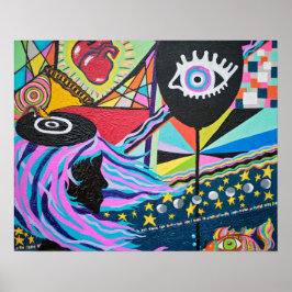 Black Balloon Print Poster