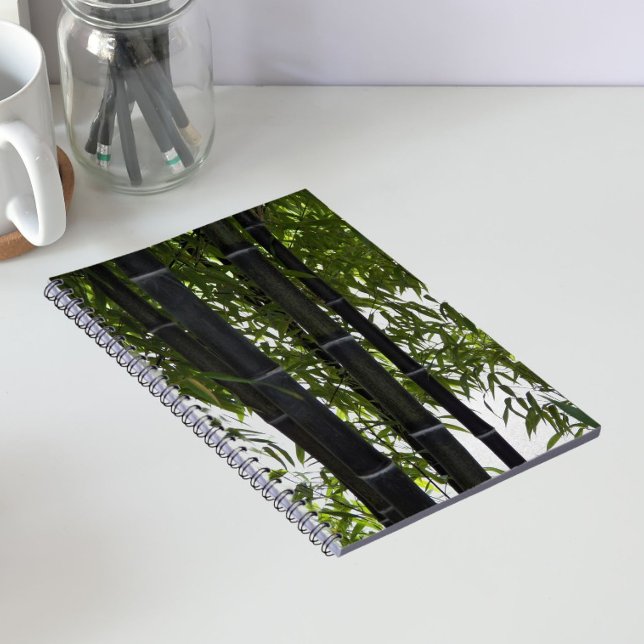 Black Bamboo Plants Floral Notizblock (In Situ)