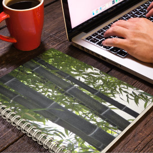 Black Bamboo Plants Floral Notizblock