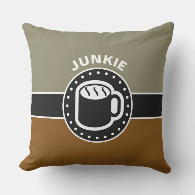 Black Banner & BROWN Rectangle + Ihre Ideen Kissen (Vorderseite)