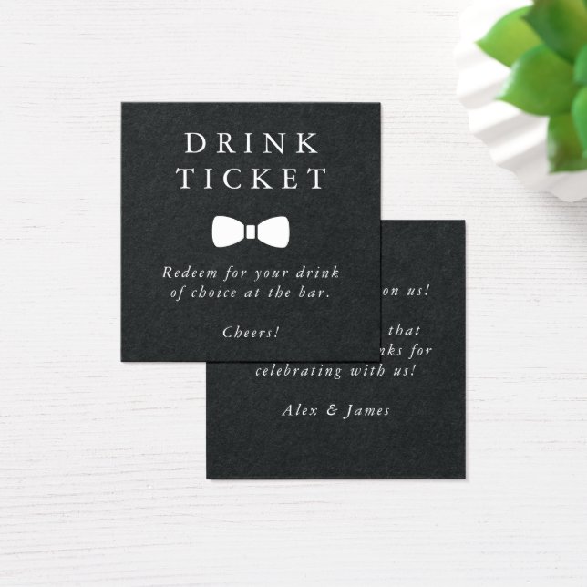 Black Bar Drink Ticket Hochzeitsgetränk (Schreibtisch)