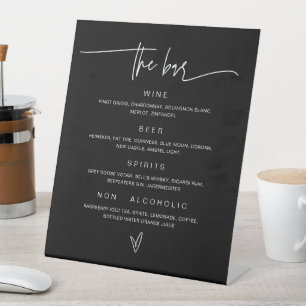Black Bar Menu Wedding Drink Sign Empfang Dekorati Sockelschild
