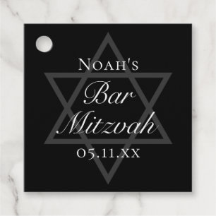 Black Bar Mitzvah Star von David Custom Party Geschenkanhänger