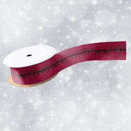 Black Barbed Branches on Blood Red Halloween Satinband