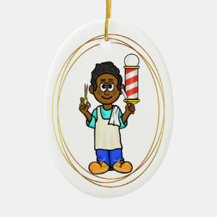 Black Barber Weihnachtsschmuck mit Namen