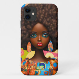 BLACK BARBIE DOLL PSYCHEDELIC BIG AFRO 60ER STIL Case-Mate iPhone HÜLLE