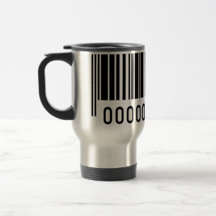 Black Barcode Aluminium Travel Mug Reisebecher