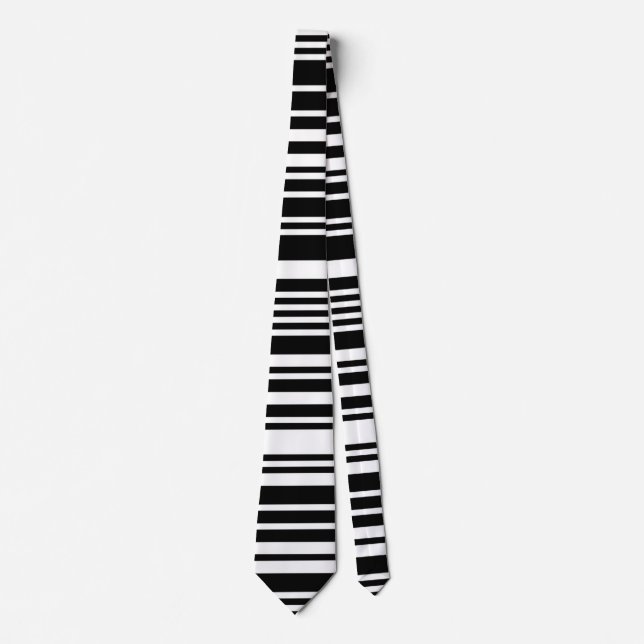 Black Barcode Necktie Krawatte (Vorderseite)