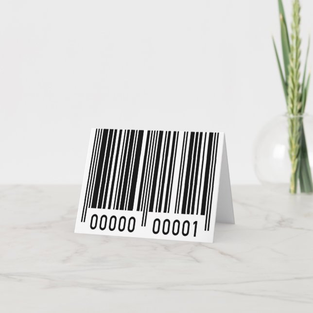 Black Barcode Note Card Feiertagskarte (Vorderseite)