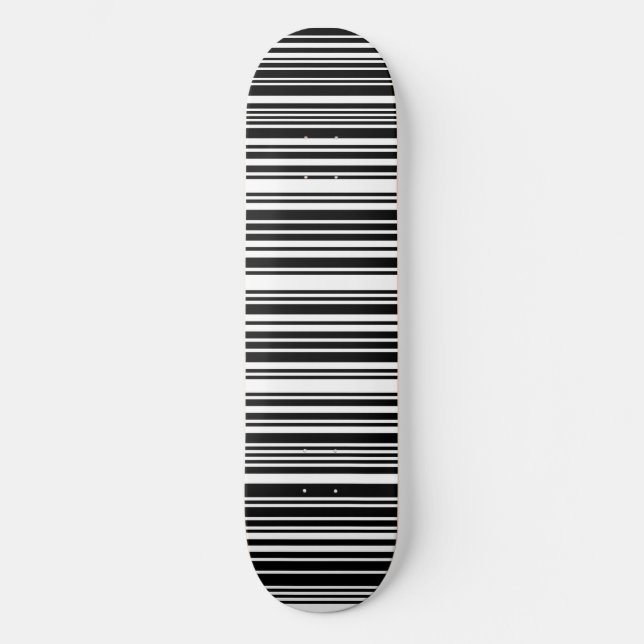 Black Barcode Skateboard Deck (Vorderseite)
