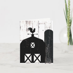Black Barn White Wood Rustic Farmhouse Vielen Dank Dankeskarte