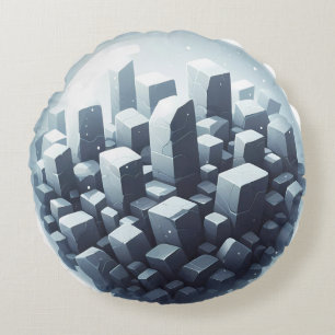 Black Basalt Stone Rundes Kissen