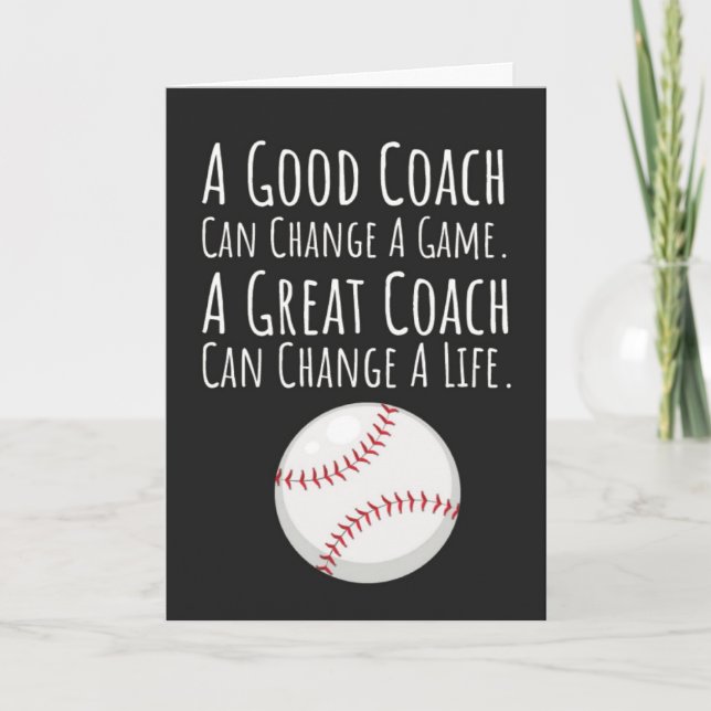 Black Baseball Coach Cards Sport Team Trainer  Karte (Vorderseite)