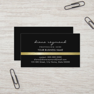 Black Basic Elegant Visitenkarte