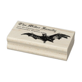 Black Bat Individuelle Name Halloween Rücksendeadr Gummistempel