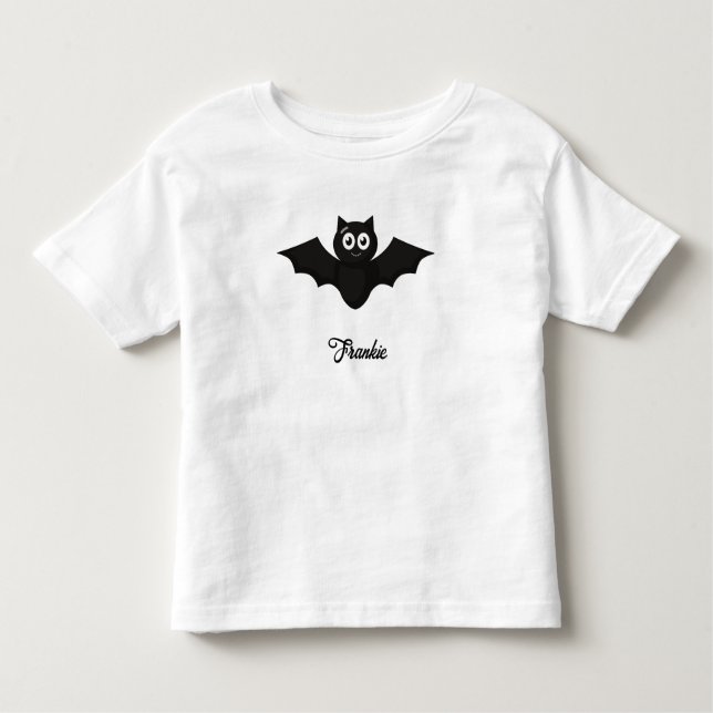 Black Bat Personalisiert Name Kleinkind T - Shirt (Vorderseite)