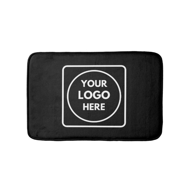Black Bath Mat | Custom Minimalistisch Stylish Badematte (Vorderseite)