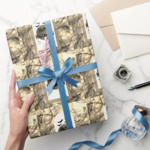 Black Bats Spooky Beängstigend Full Moon Happy Hal Geschenkpapier