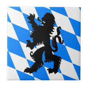 Black Bavarian Lion Fliese