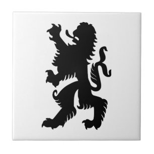 Black Bavarian Lion Fliese