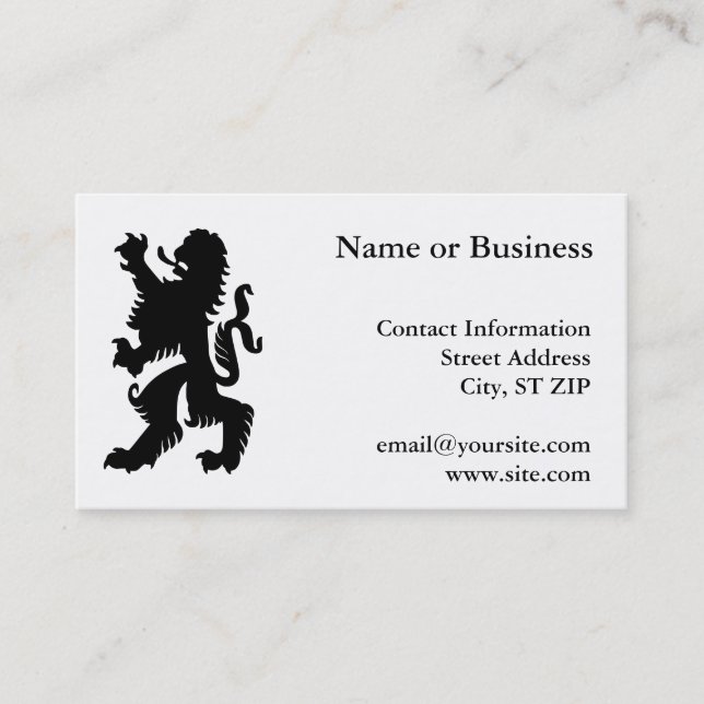 Black Bavarian Lion Visitenkarte (Vorderseite)