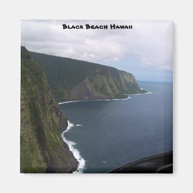 Black Beach Hawaii Magnet (Vorne)