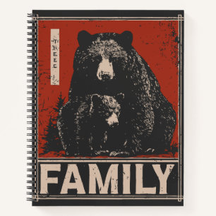 Black Bear and Cub - Fierce and Tender Family Bond Notizbuch