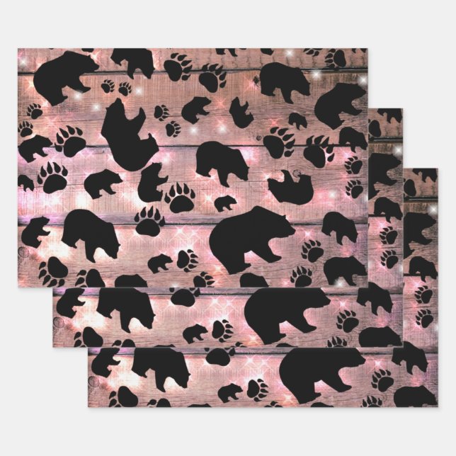Black Bear Black Bear Paws Geschenkpapier Set (Set)