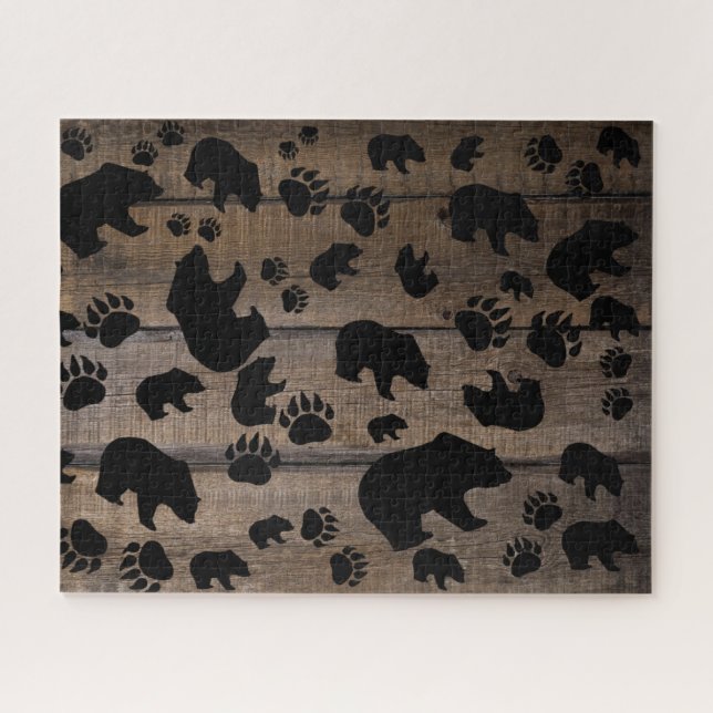 Black Bear Black Bear Paws Puzzle (Horizontal)