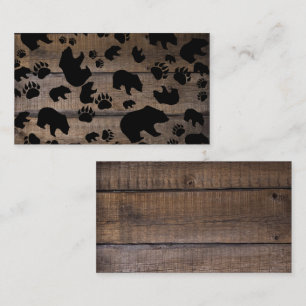 Black Bear Black Bear Paws Visitenkarte