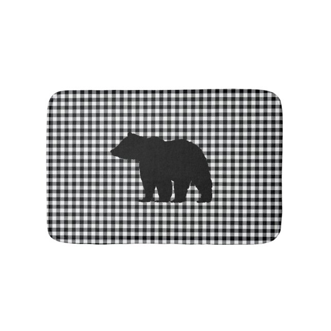 Black Bear Buffalo Karo Bath Mat Badematte (Vorderseite)