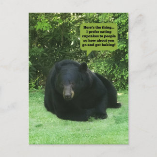 Black Bear - "Cubby Cupcake" Postkarte