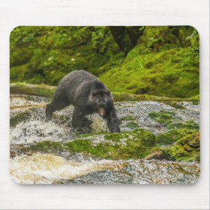 Black Bear Fishing   Qua Creek British Columbia Mousepad