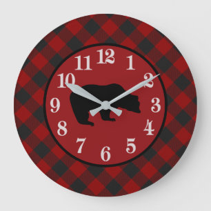black bear große wanduhr