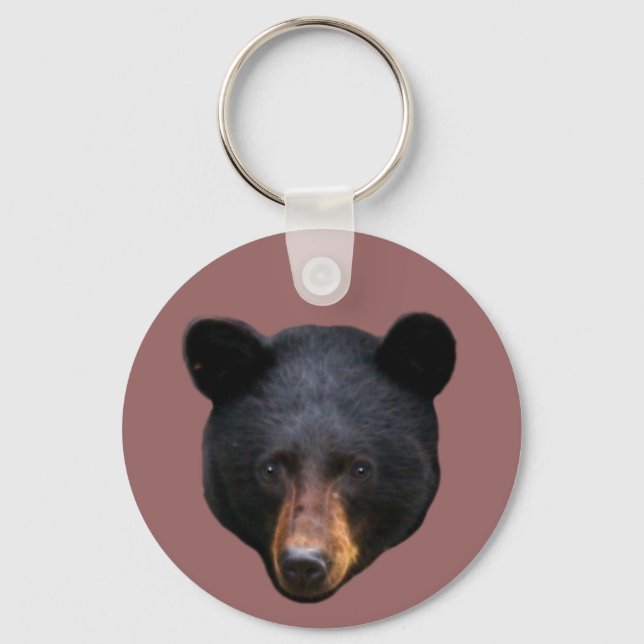 BLACK BEAR Head Wildlife Lover Luggage Tag Schlüsselanhänger (Vorderseite)