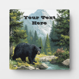 Black Bear Nature  Fotoplatte