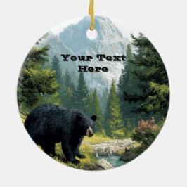 Black Bear Nature  Keramik Ornament
