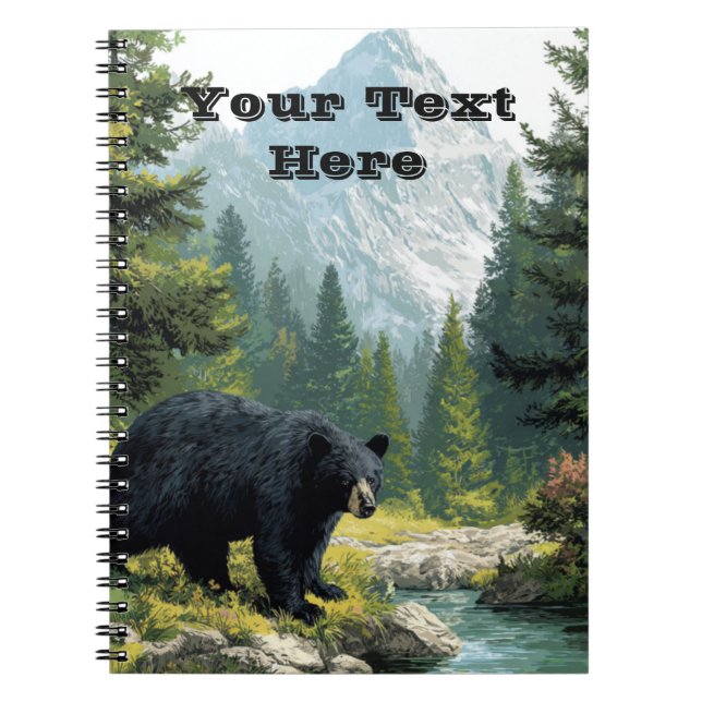 Black Bear Nature  Notizblock (Vorderseite)