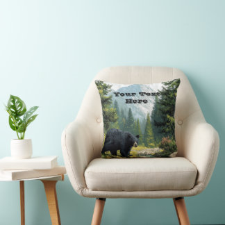 Black Bear Nature Pillow Kissen