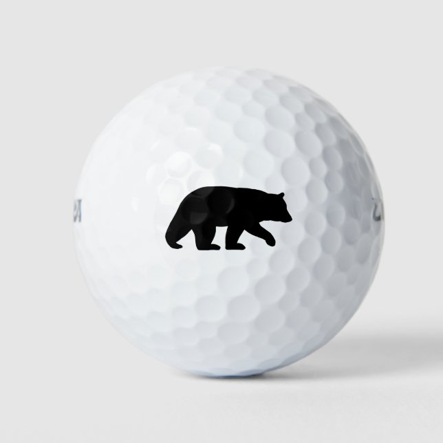 Black Bear Silhouette Golfball (Vorderseite)