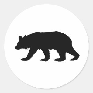 Black Bear Silhouette Runder Aufkleber