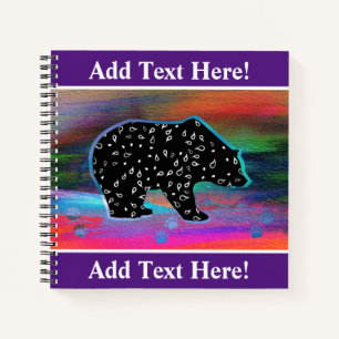 Black Bear Spirit Northern Lights Notebook Notizbuch