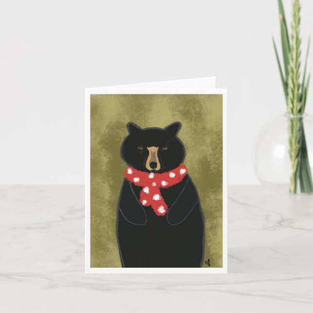 Black Bear Weihnachtskarte Feiertagskarte (Vorderseite)