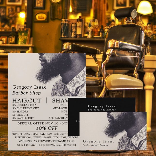 Black Beard Model, Men Barbers Visitenkarte (Von Creator hochgeladen)