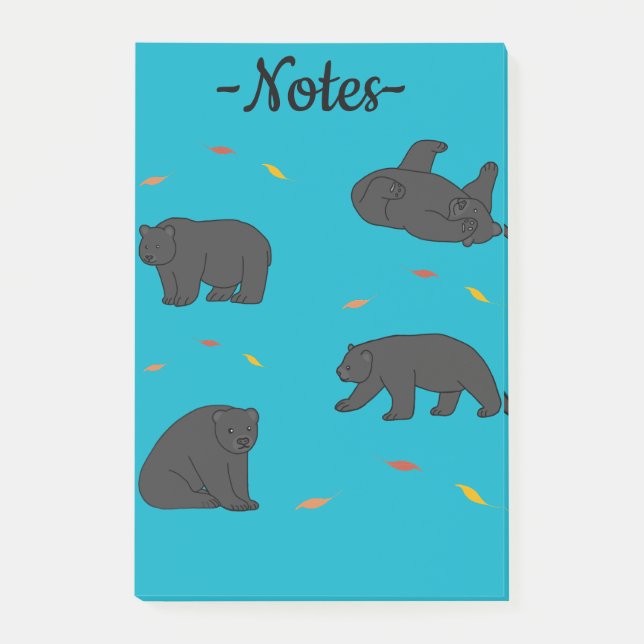 Black Bears Post-it Klebezettel (Vorderseite)