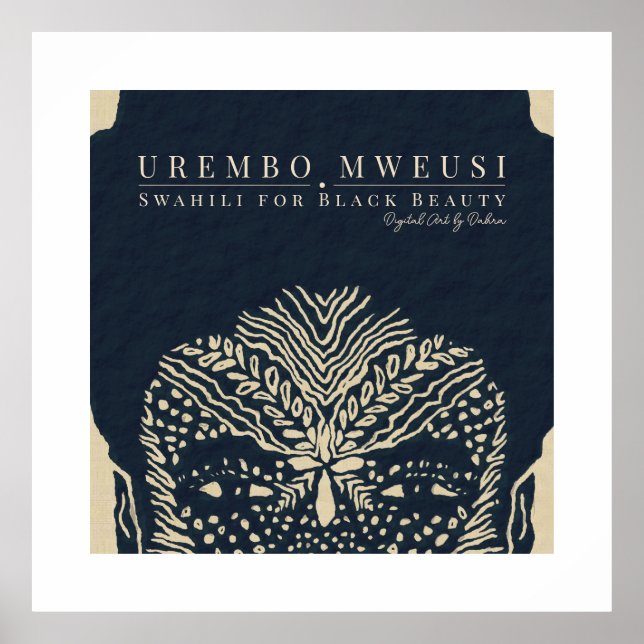 Black Beauty African Woman Tribal Face Markings Poster (Vorne)