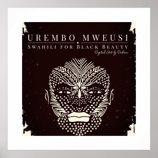 Black Beauty African Woman Tribal Face Markings Poster (Vorne)