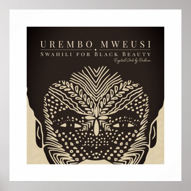 Black Beauty African Woman Tribal Face Markings Poster (Vorne)