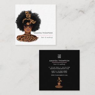 Black Beauty Fashion Business Card Quadratische Visitenkarte