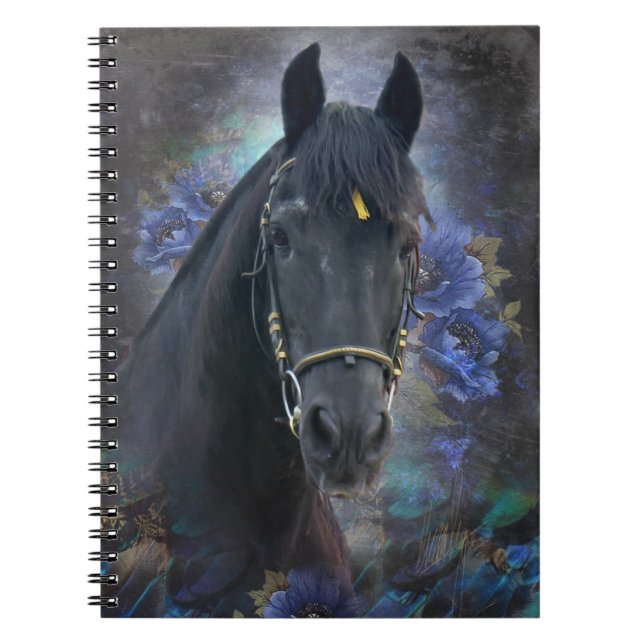 Black Beauty Friesian Horse - Notebook Notizblock (Vorderseite)